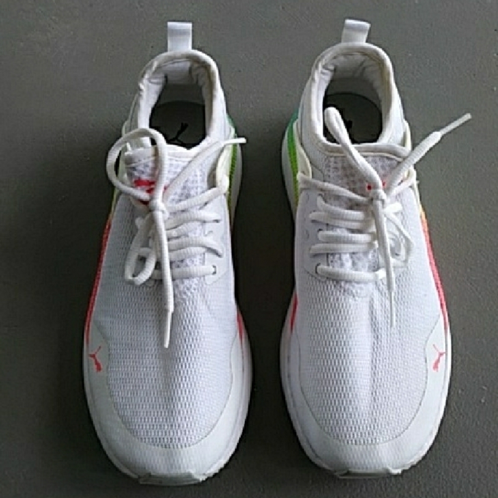 Puma Pacer Next Cage White and Rainbow Women's Sneakers Size 8 - Picture 2 of 10